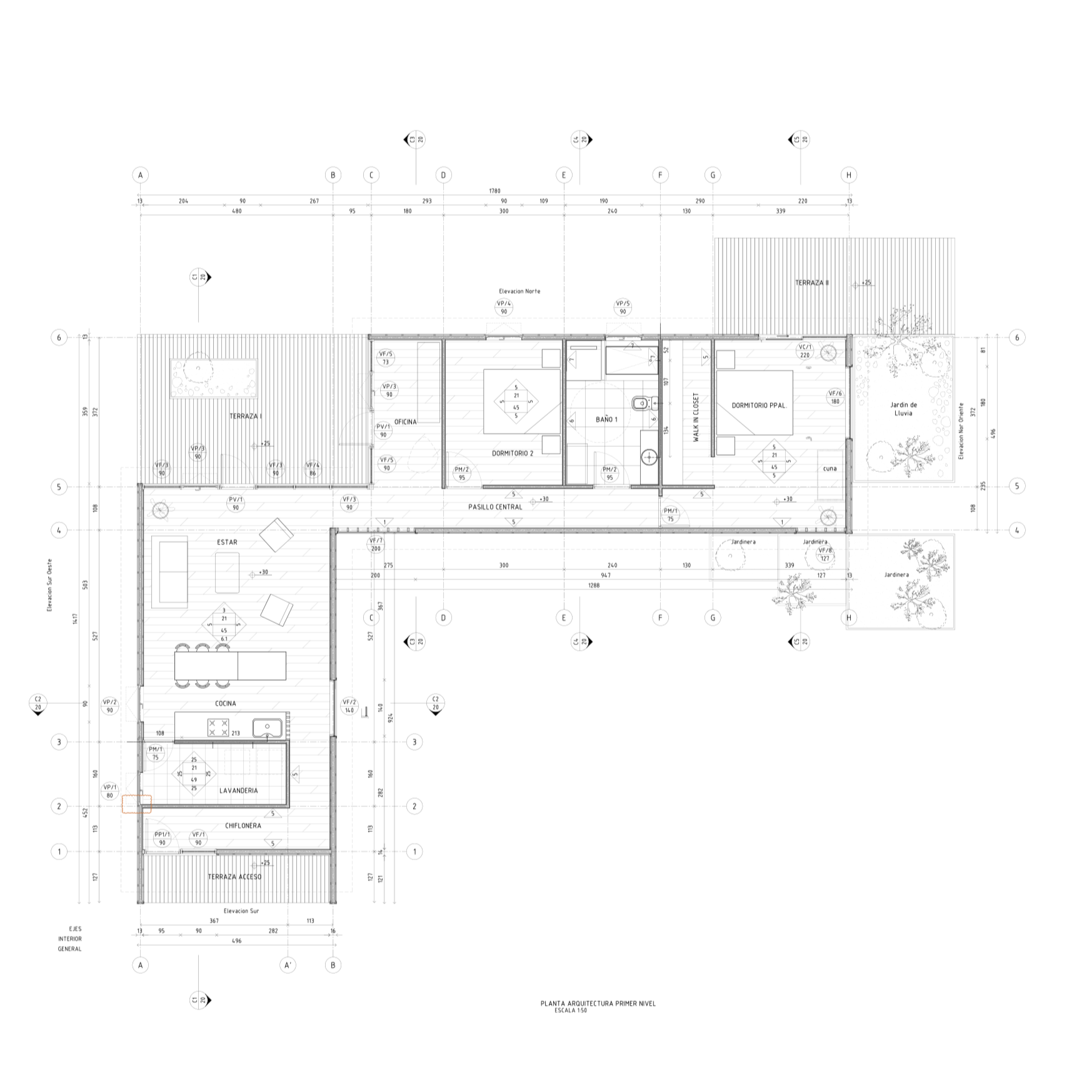 Plano Casa Granero Los Notros